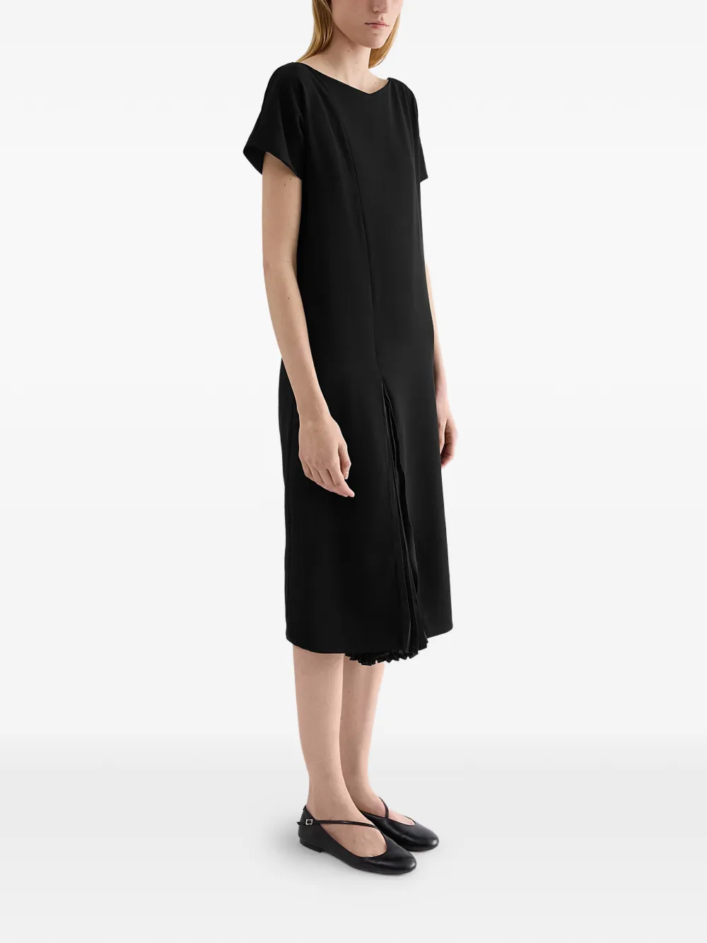 Jil Sander Wollen plooirok Zwart