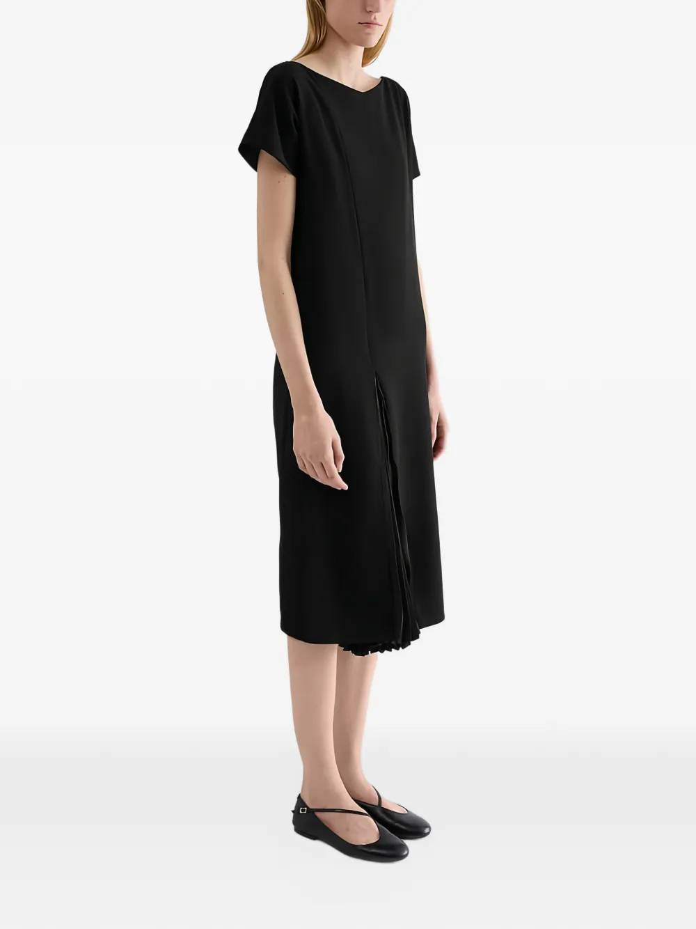 Jil Sander Wollen plooirok Zwart