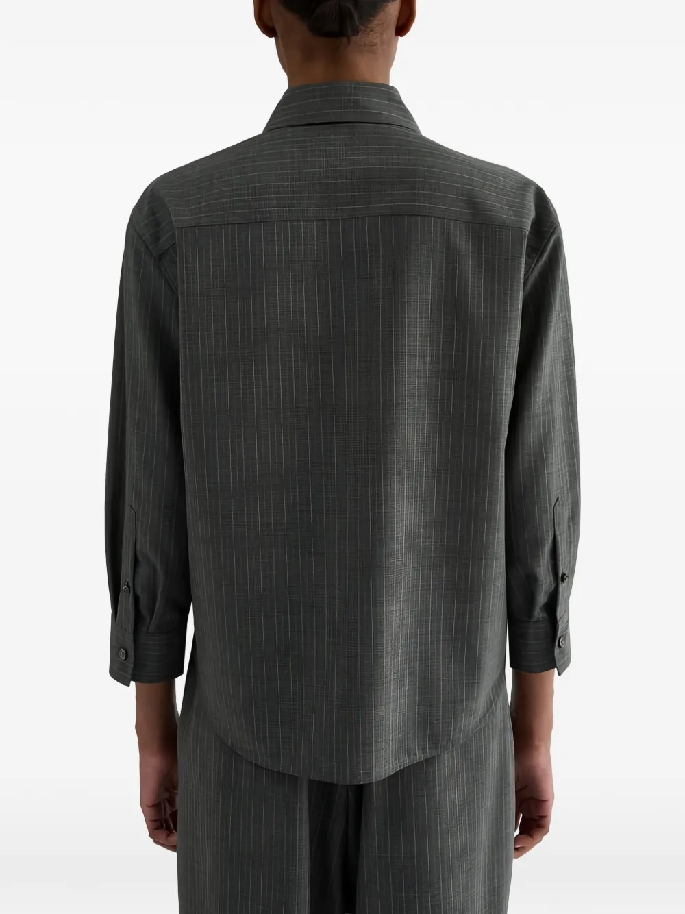 Jil Sander Cropped blouse met krijtstreep Grijs