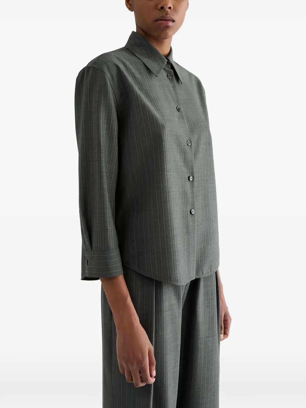 Jil Sander Cropped blouse met krijtstreep Grijs