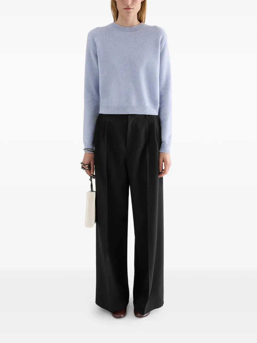 Jil Sander Wollen plooibroek Zwart