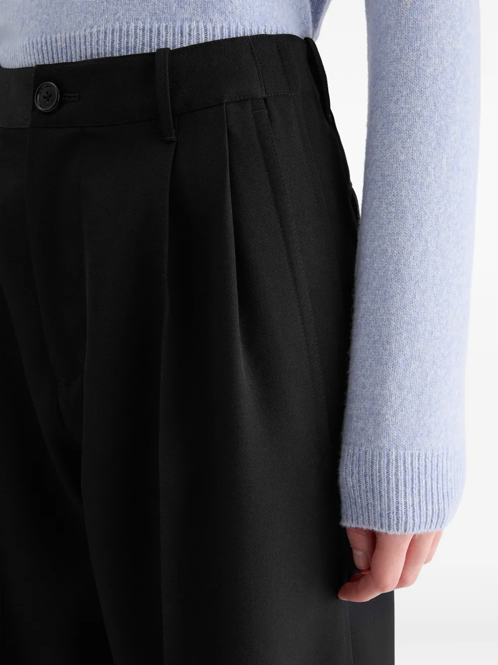 Jil Sander Wollen plooibroek Zwart