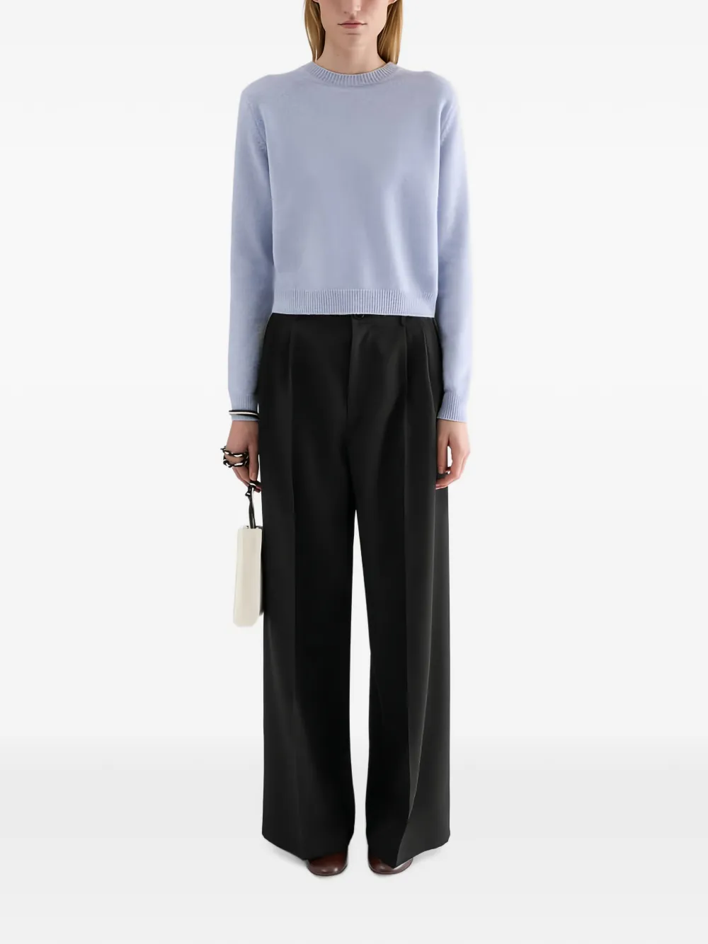 Jil Sander Wollen plooibroek Zwart