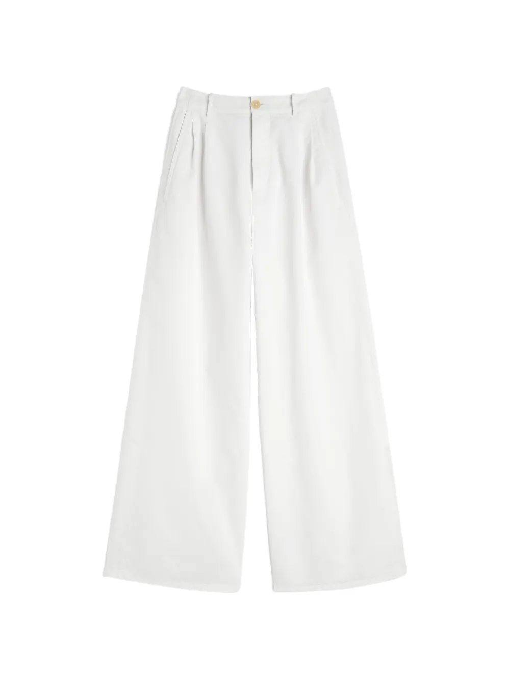 Jil Sander pleated cotton-drill trousers - Bianco