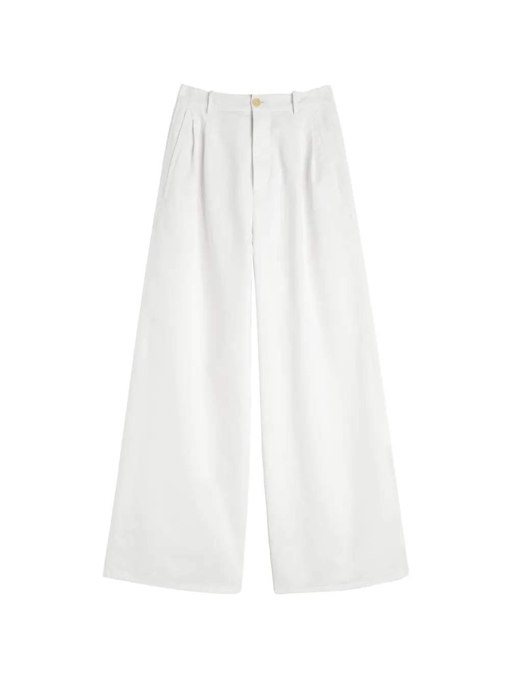 Jil Sander pleated cotton-drill trousers - White