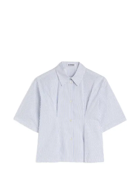 Jil Sander striped pleated-waist shirt