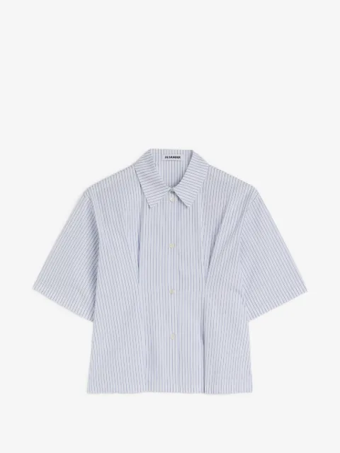 Jil Sander striped pleated-waist shirt