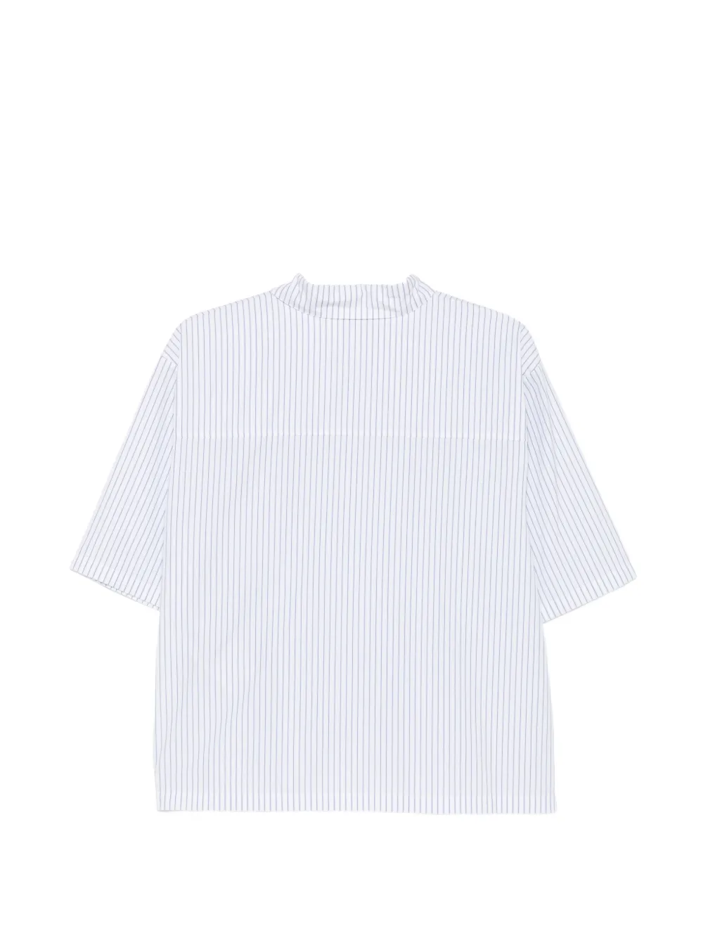Jil Sander Gestreepte katoenen popeline boxy blouse met geplooid tailledetail Wit