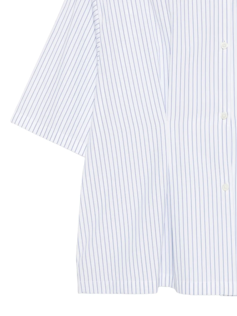 Jil Sander Gestreepte katoenen popeline boxy blouse met geplooid tailledetail Wit