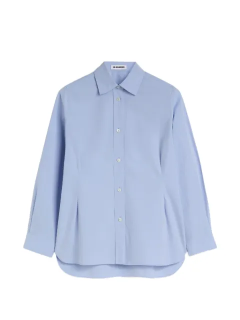 Jil Sander pleated-waist fil-à-fil shirt