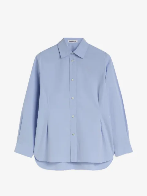 Jil Sander pleated-waist fil-à-fil shirt