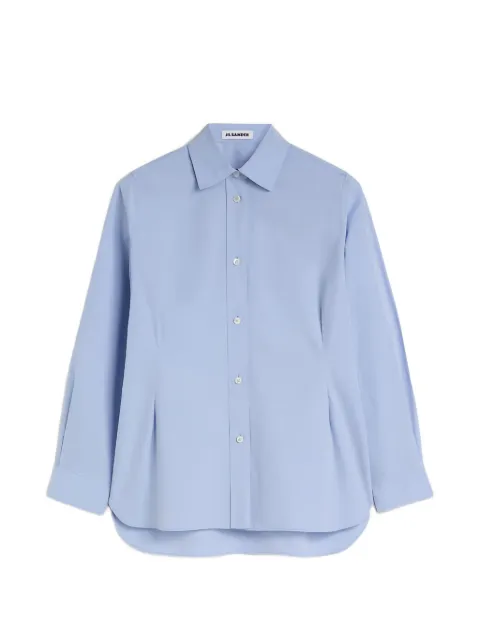 Jil Sander pleated-waist fil-à-fil shirt
