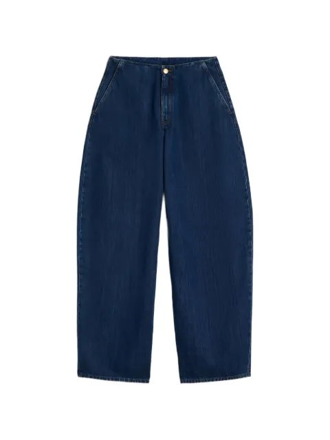 Jil Sander relaxed-fit lightweight denim trousers with wide leg and embossed Jil Sander logo