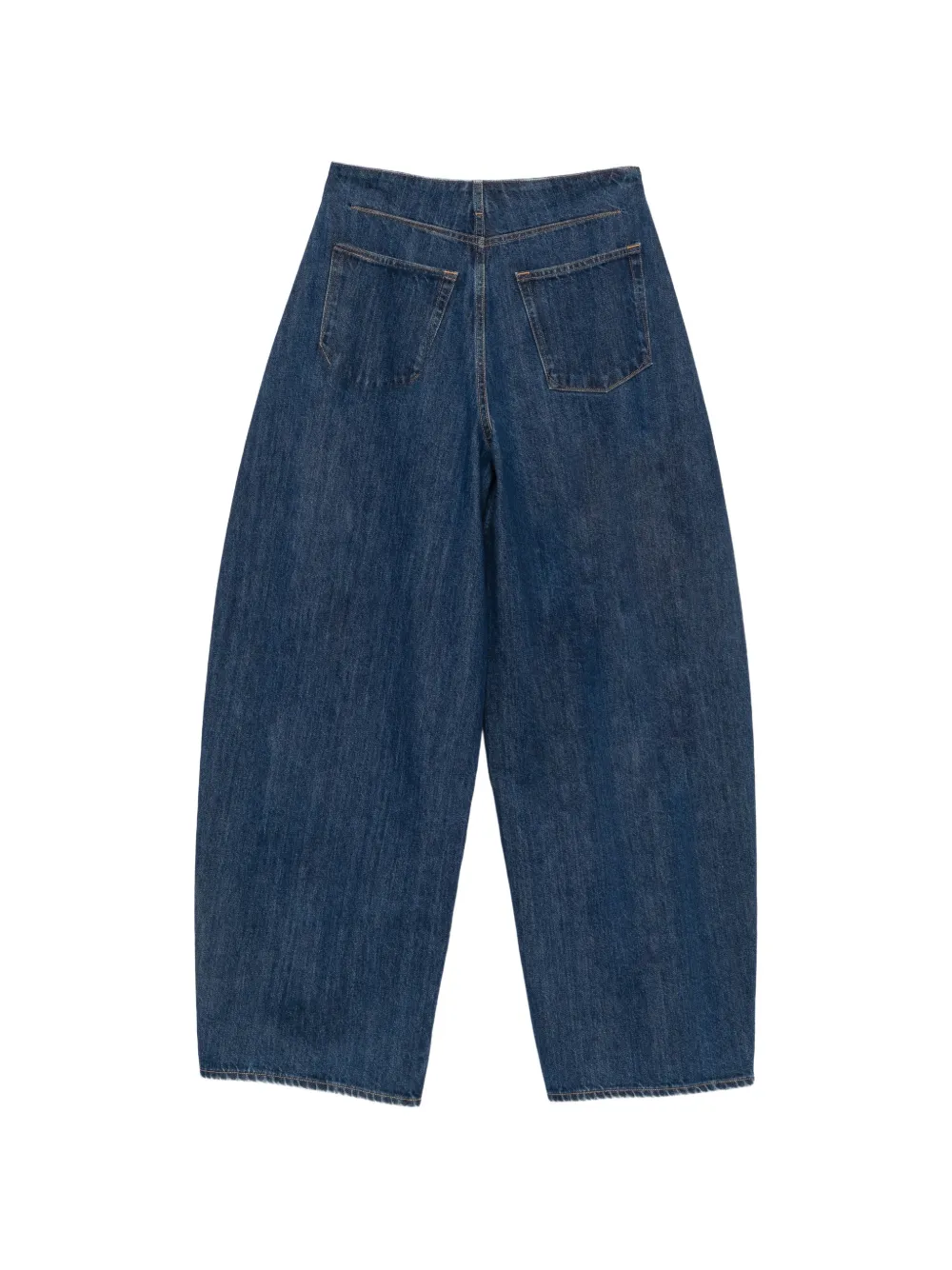 Jil Sander Ruimvallende denim broek met wijde pijpen en -logo met reliëf Blauw