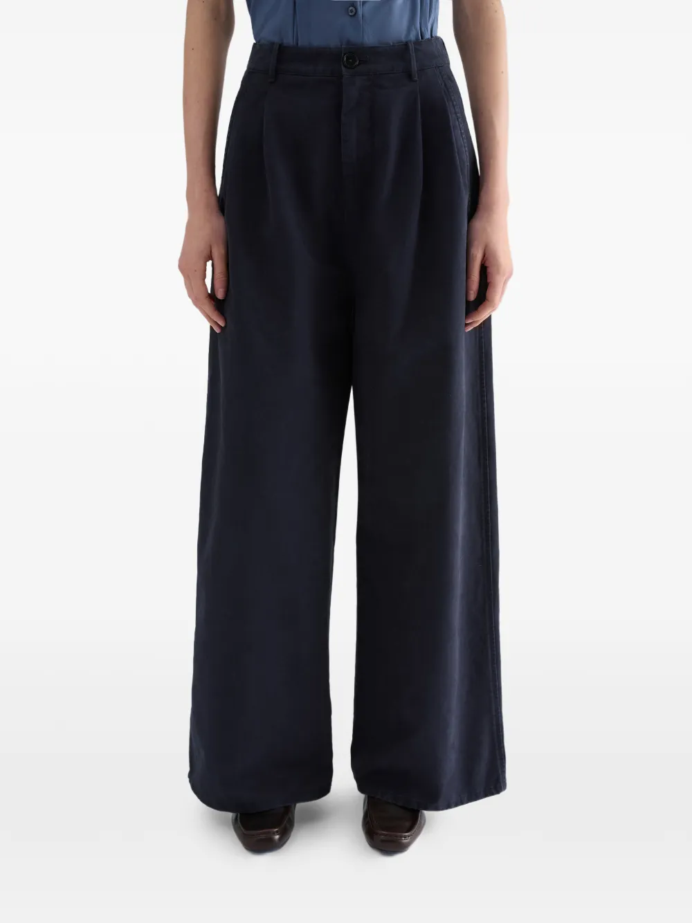 Jil Sander Palazzo plooibroek Blauw