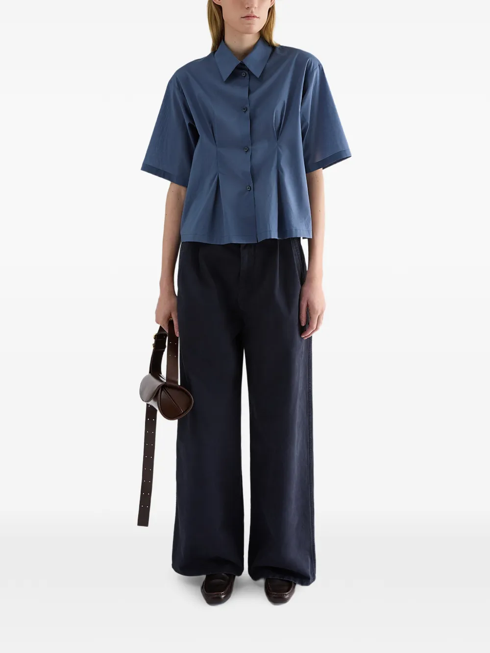 Jil Sander Palazzo plooibroek Blauw