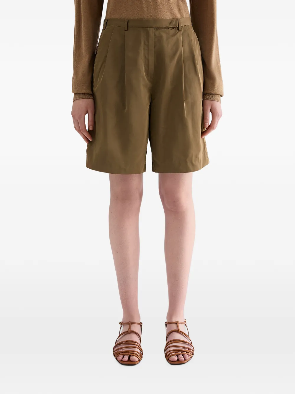 Jil Sander Geplooide shorts Bruin