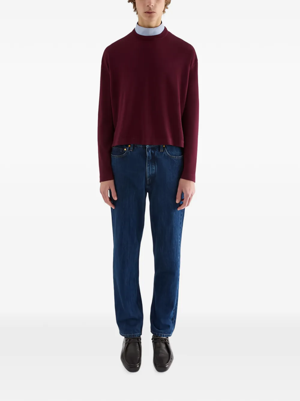 Jil Sander Cropped trui met hoge hals Rood