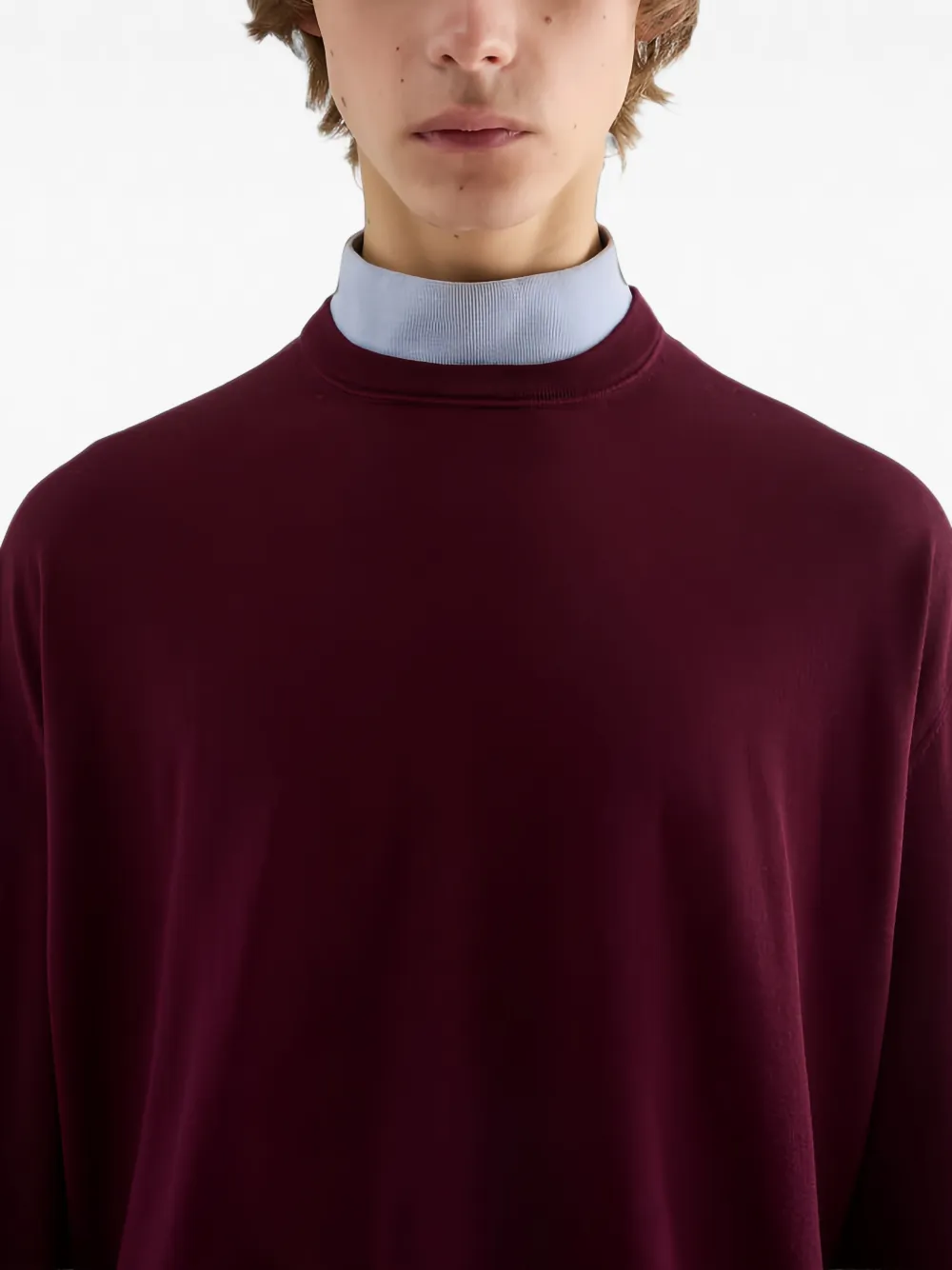 Jil Sander Cropped trui met hoge hals Rood