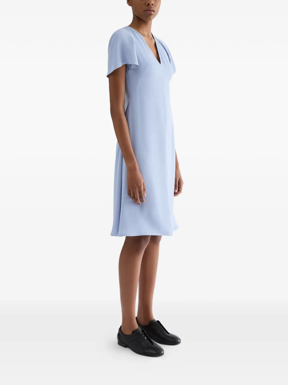 Jil Sander A-lijn jurk met cape detail Blauw