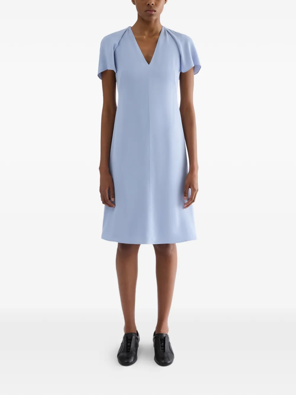 Jil Sander A-lijn jurk met cape detail Blauw
