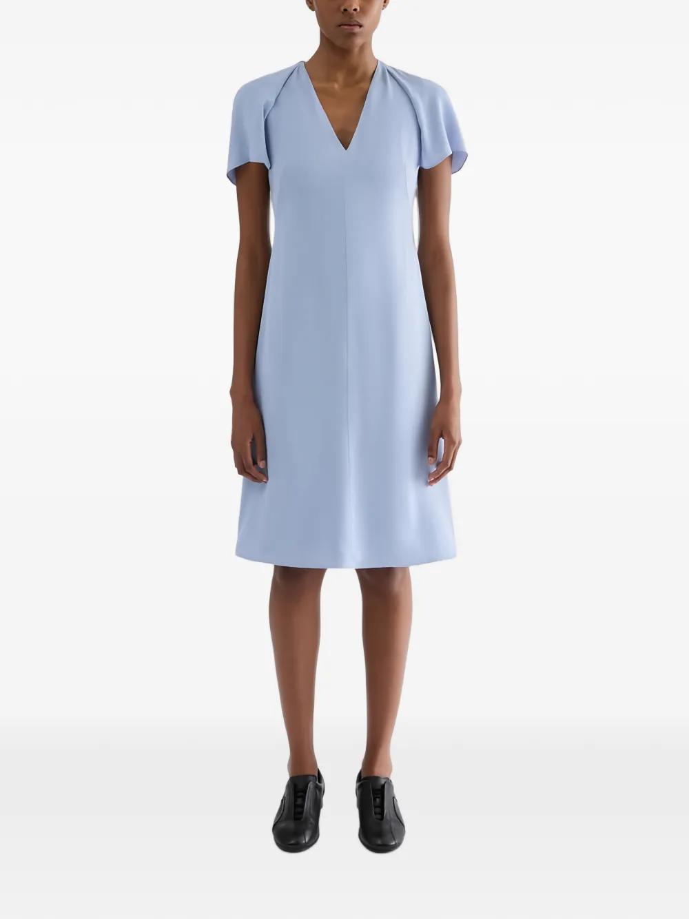 Jil Sander A-lijn jurk met cape detail Blauw