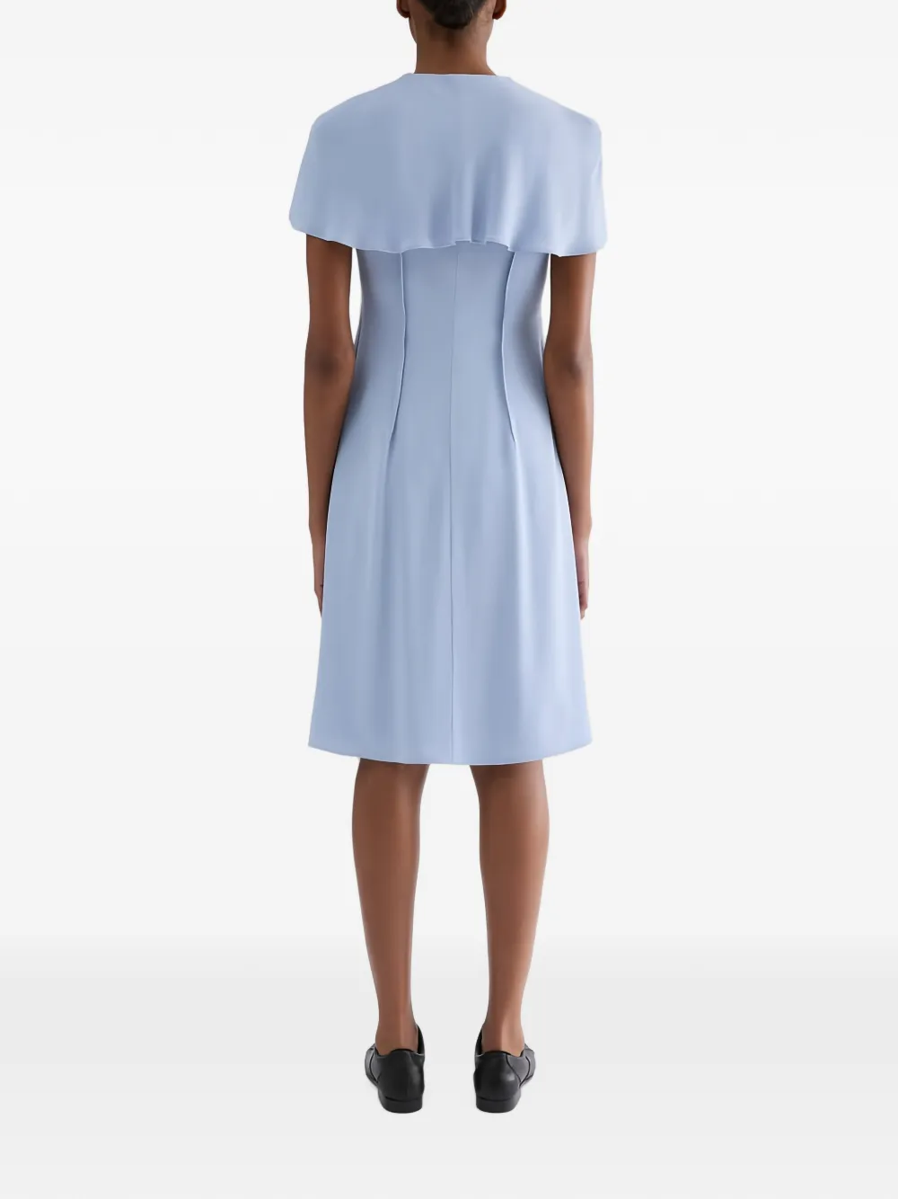 Jil Sander A-lijn jurk met cape detail Blauw