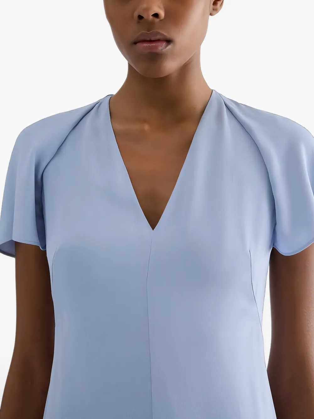 Jil Sander A-lijn jurk met cape detail Blauw