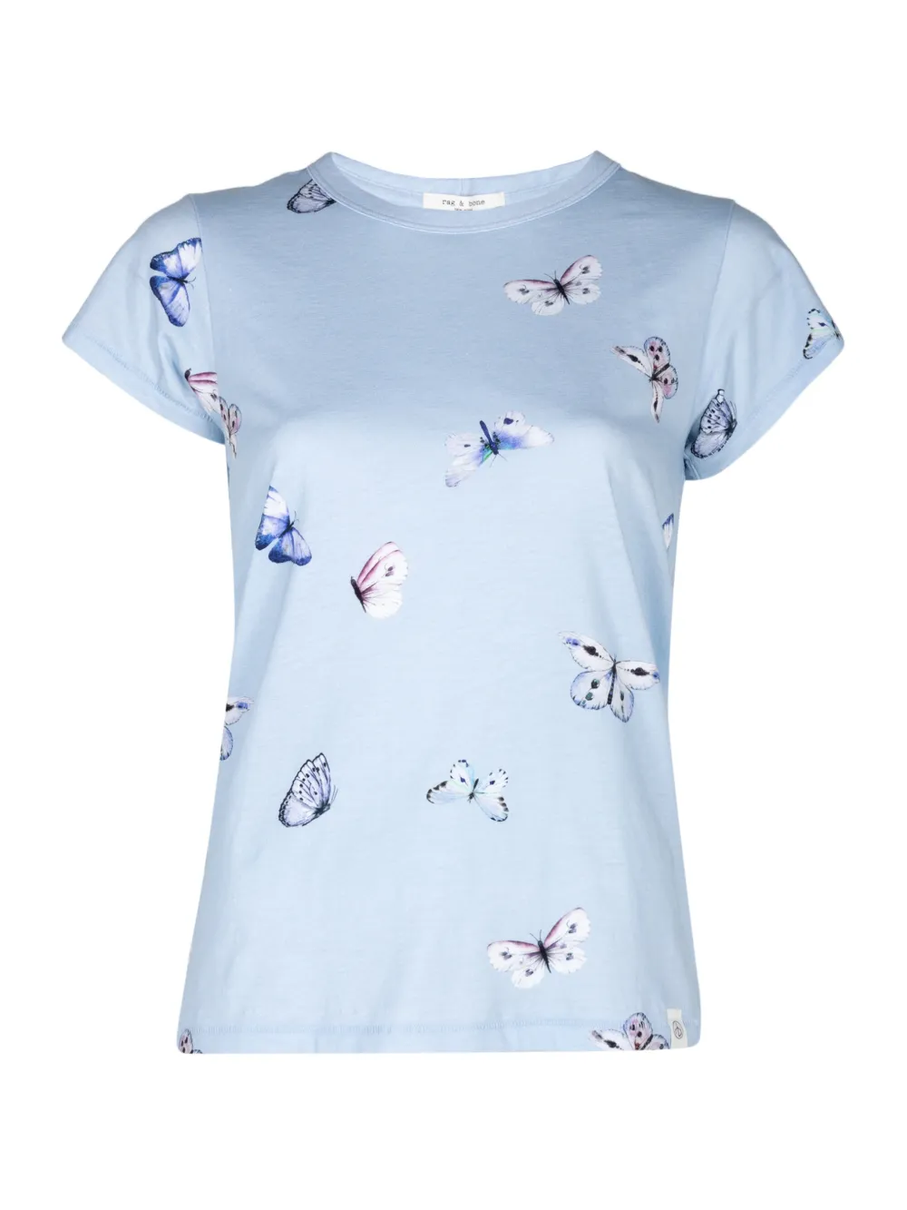 rag & bone butterfly-print T-shirt - Blu