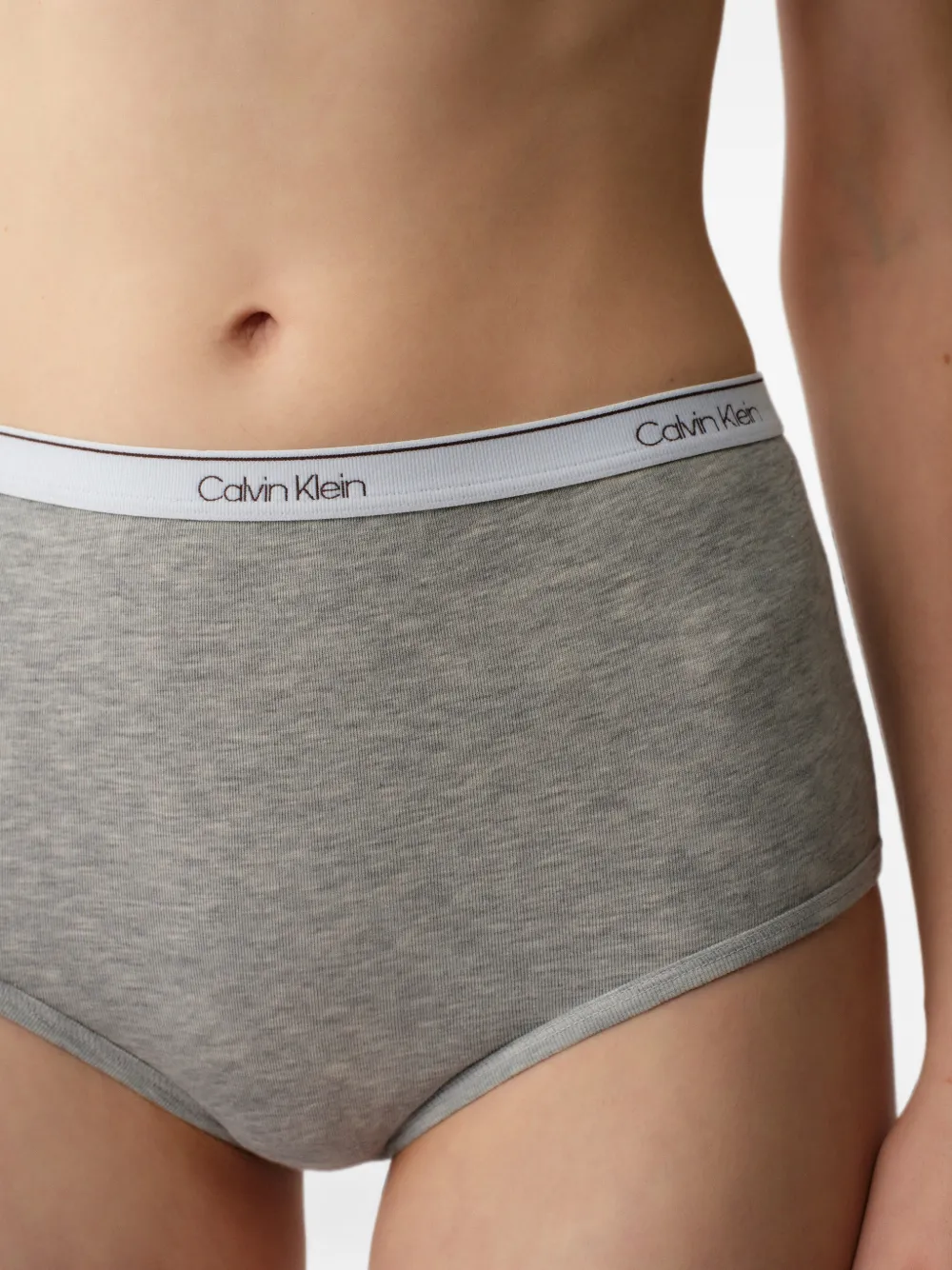 Calvin Klein logo-waistband high-waist briefs - Grau