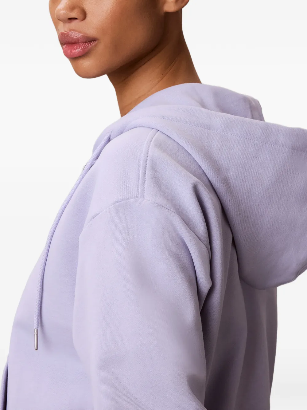 Calvin Klein Hoodie met logoprint en rits Paars