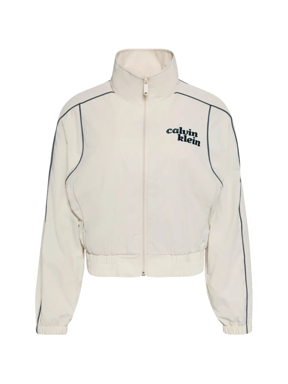 Calvin Klein logo-embroidered piped jacket - Toni neutri