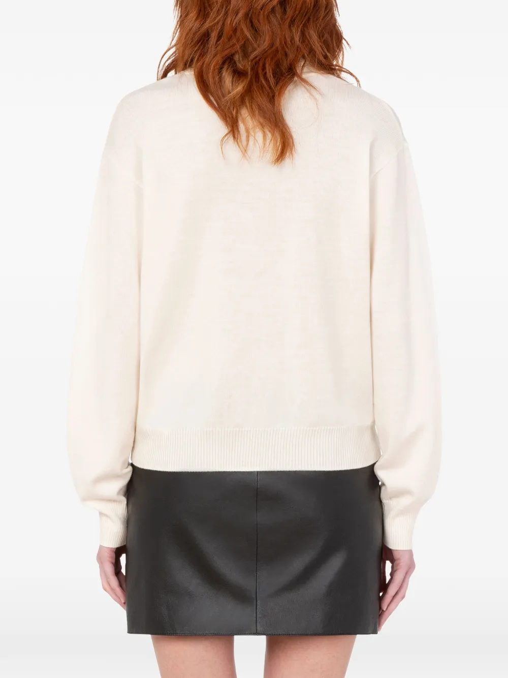 Love Moschino Wollen coltrui met geborduurd logo Beige
