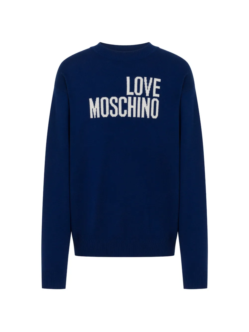 Love Moschino Maglione con logo a intarsi - Blu