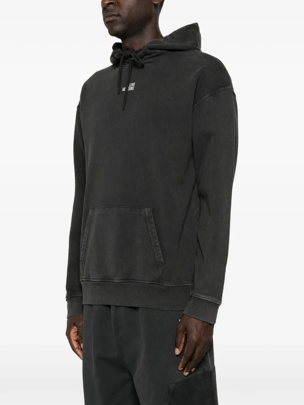 Love Moschino Katoenen hoodie met logoprint Zwart