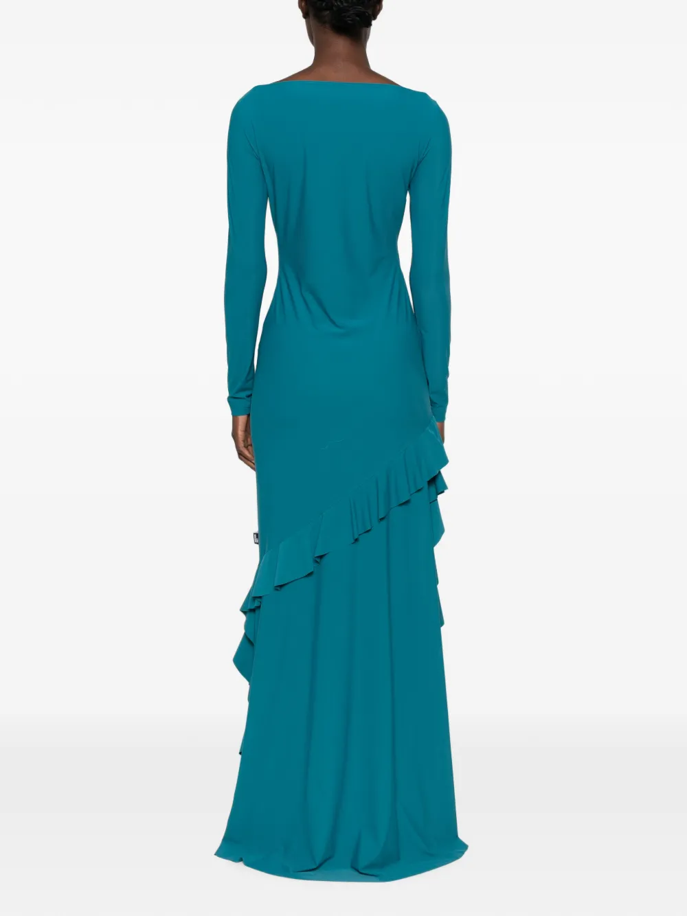 Love Moschino Asymmetrische jurk met ruches en lange mouwen Blauw