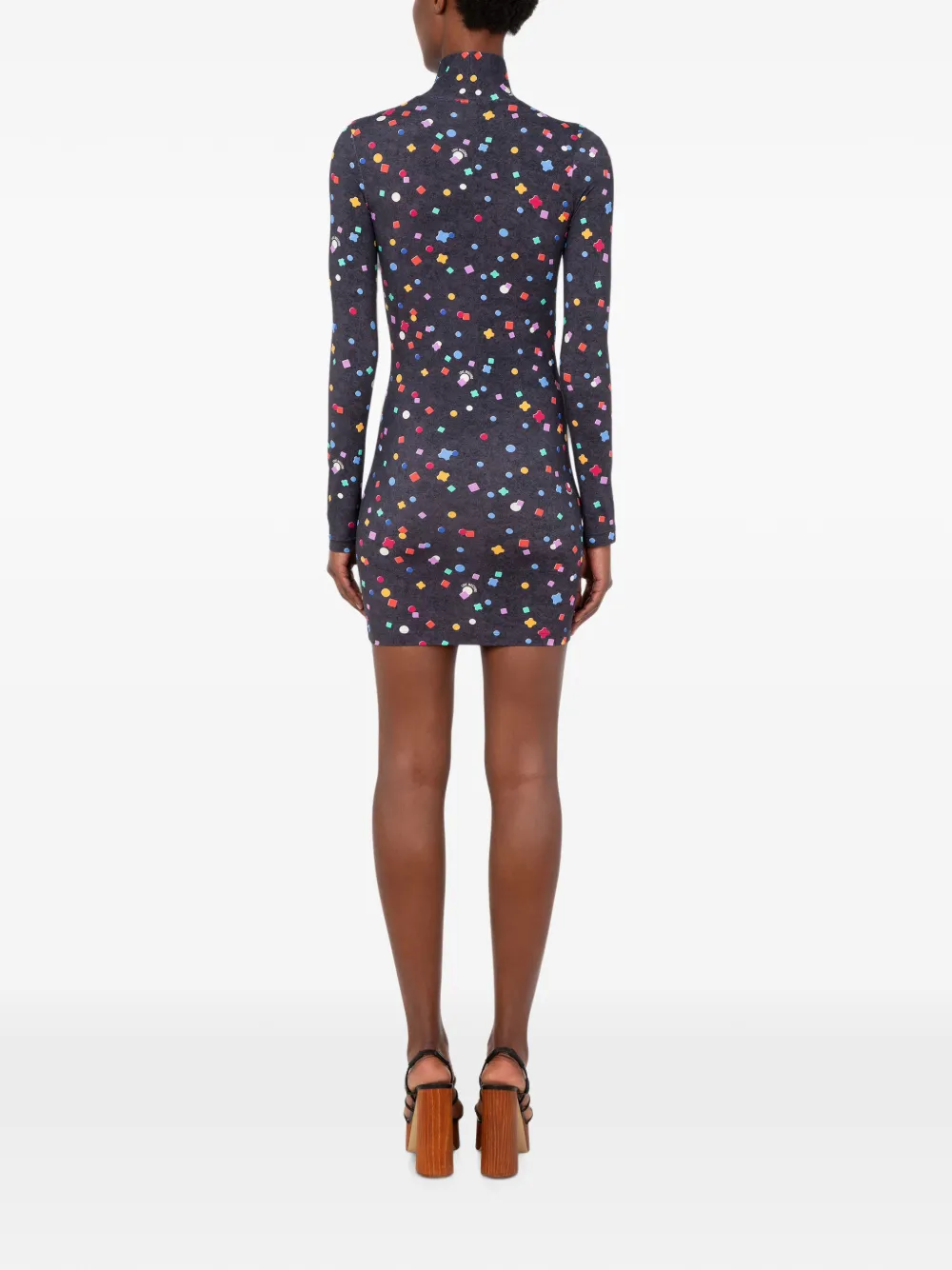 Love Moschino Mini-jurk van technisch jersey met print Grijs