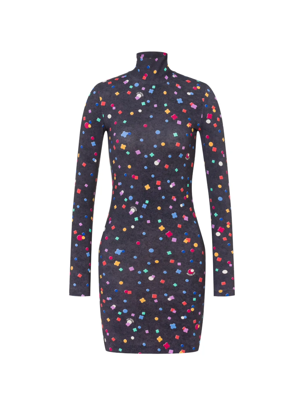Love Moschino short dress made of printed technical jersey - Grey