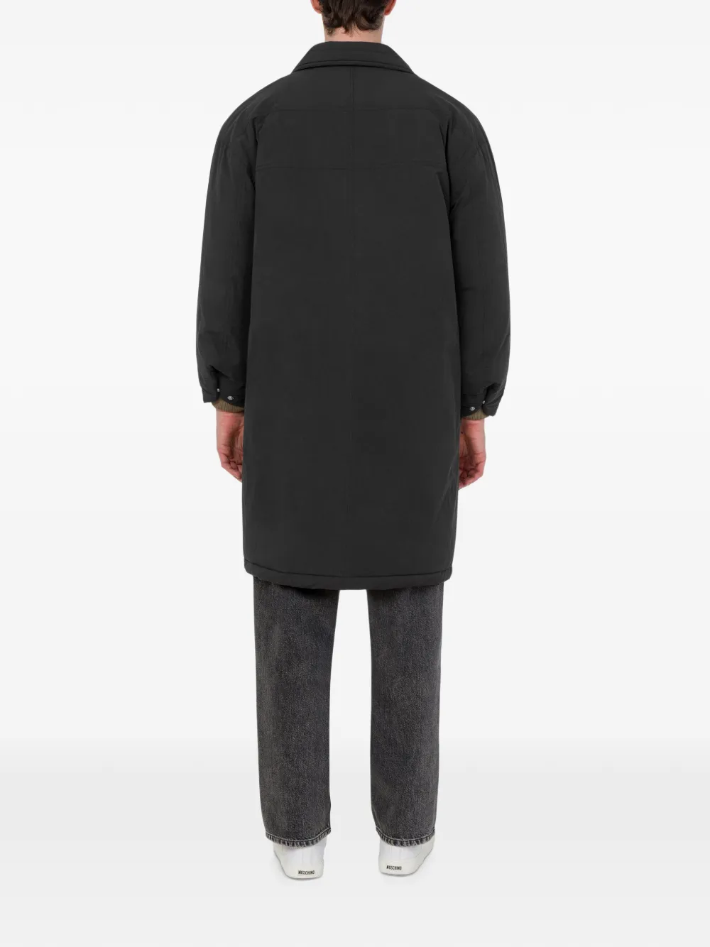 Love Moschino Lang lichtgewicht nylon donsjack Zwart