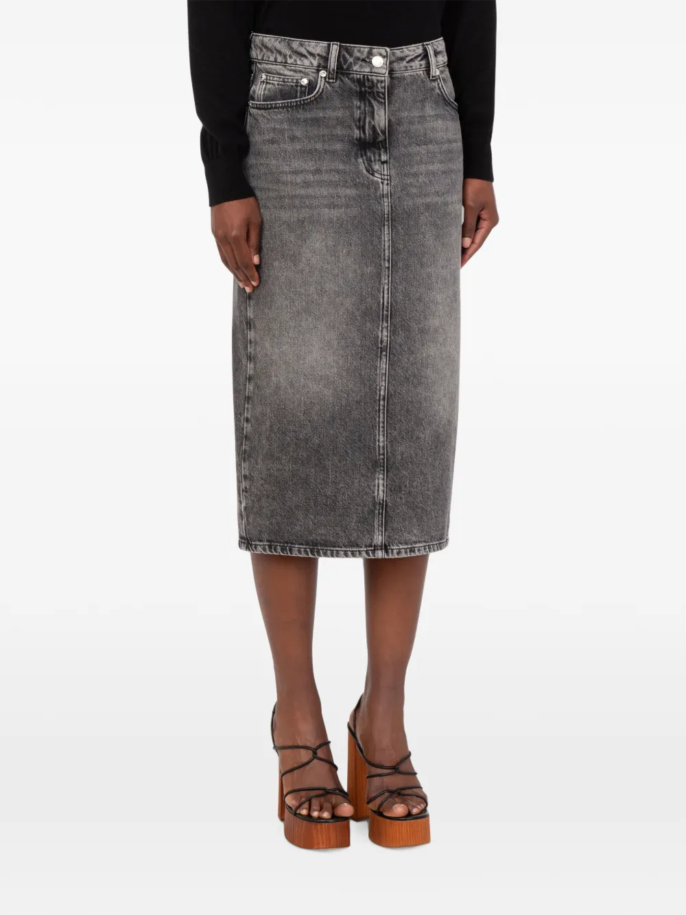 Love Moschino Midi-spijkerrok Grijs