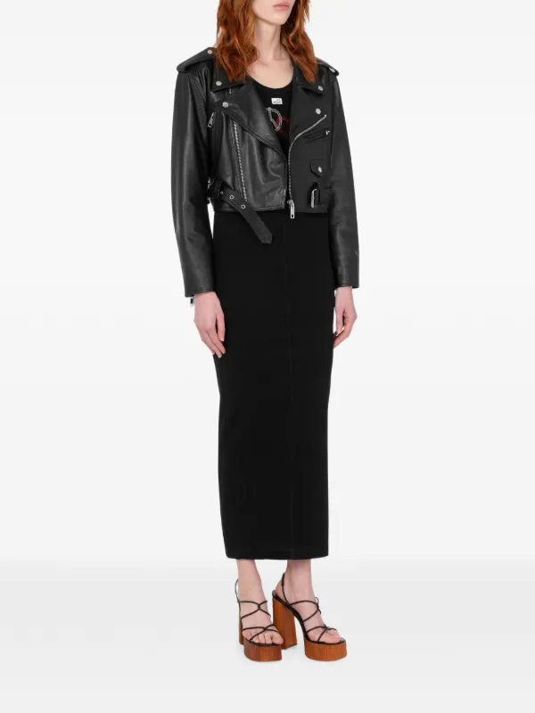 love moschino black dress Love Moschino - Printed cotton jersey dress - Black