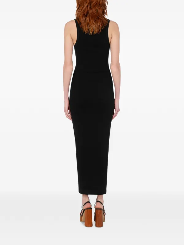 Love Moschino Embroidered Stretch Cotton Dress | Black