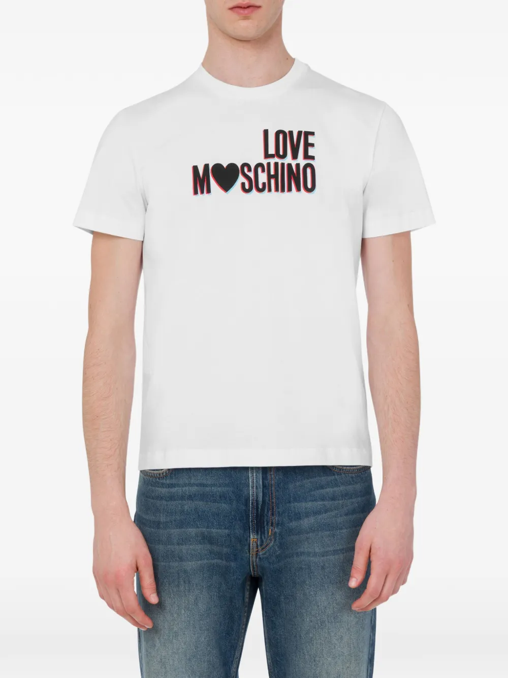 Love Moschino Katoenen T-shirt met logoprint Wit