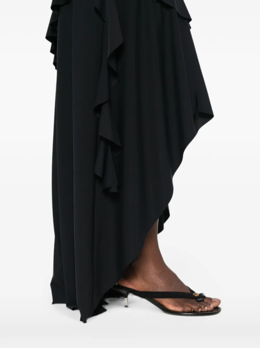 Love Moschino Asymmetrische jurk met ruches Zwart