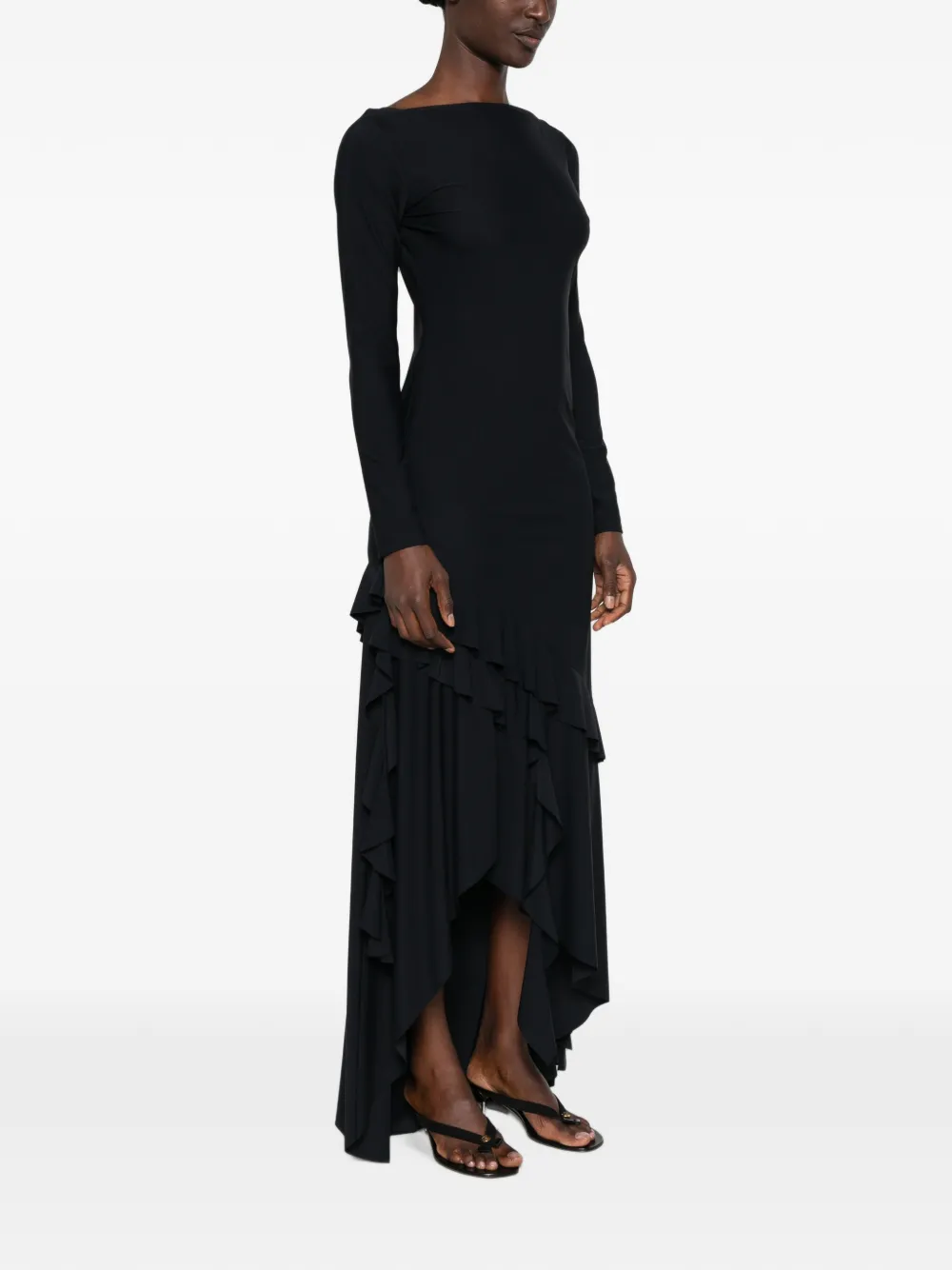 Love Moschino Asymmetrische jurk met ruches Zwart