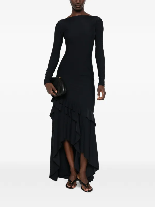 love moschino black dress Ruffled Asymmetric | Size:OSFM FIT Model measurements Polka Dot Sexy Birthday Dresses Black