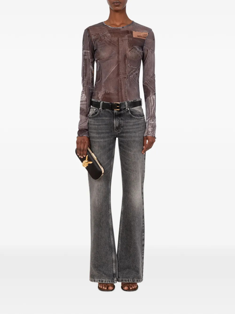 Love Moschino Jeans met logopatch Grijs