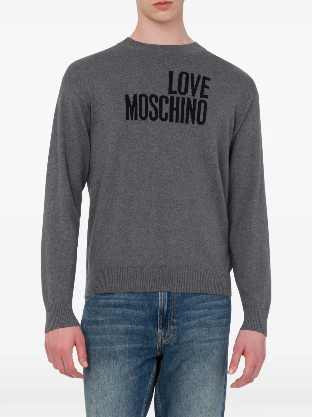 Love Moschino Intarsia trui Grijs