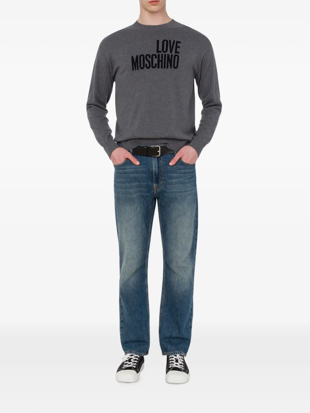 Love Moschino Intarsia trui Grijs