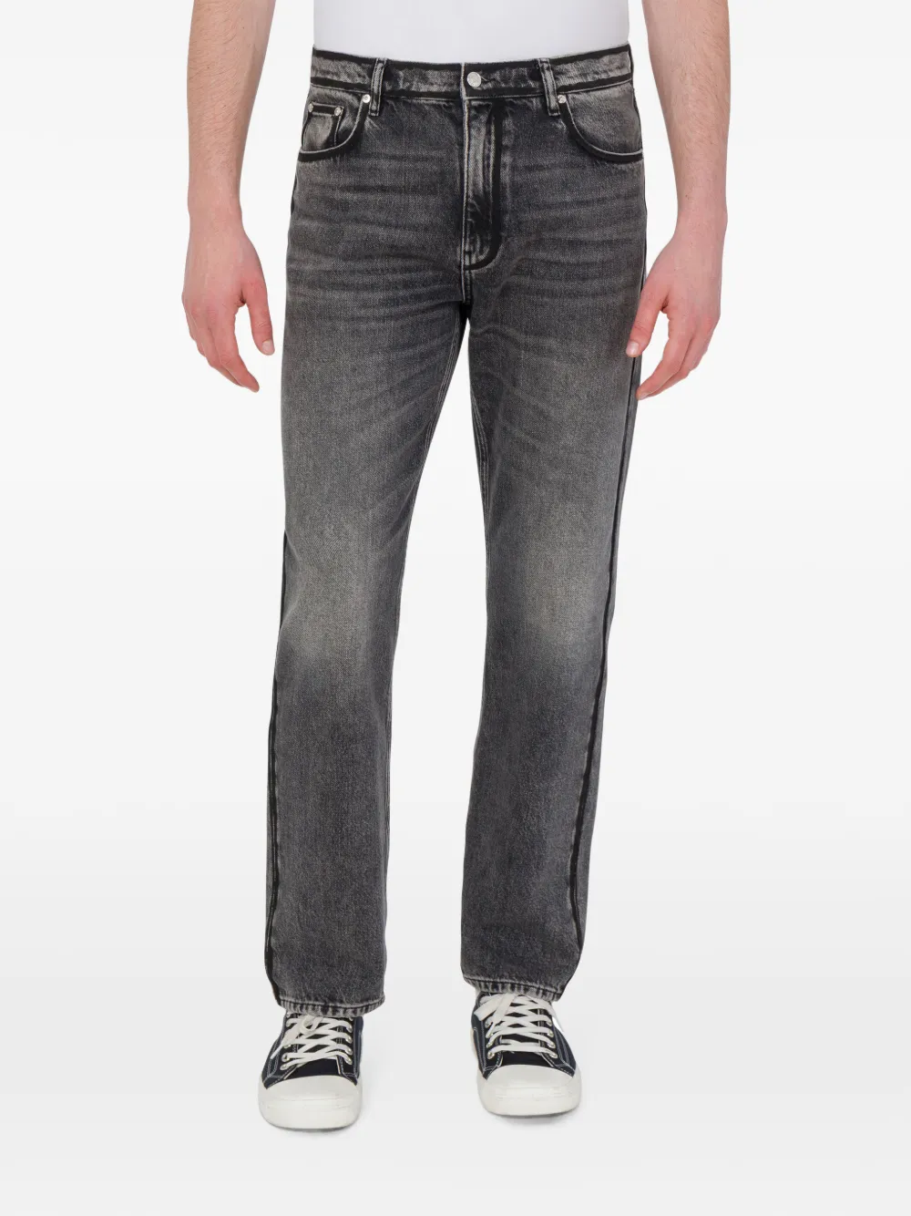 Love Moschino Jeans met vervaagd effect en logopatch Grijs